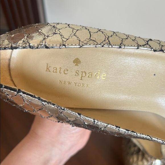 Kate Spade Karolina Python Embossed Leather Metallic Heels - Picture 6 of 8
